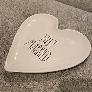 “Just Married” Heart Shaped Plate